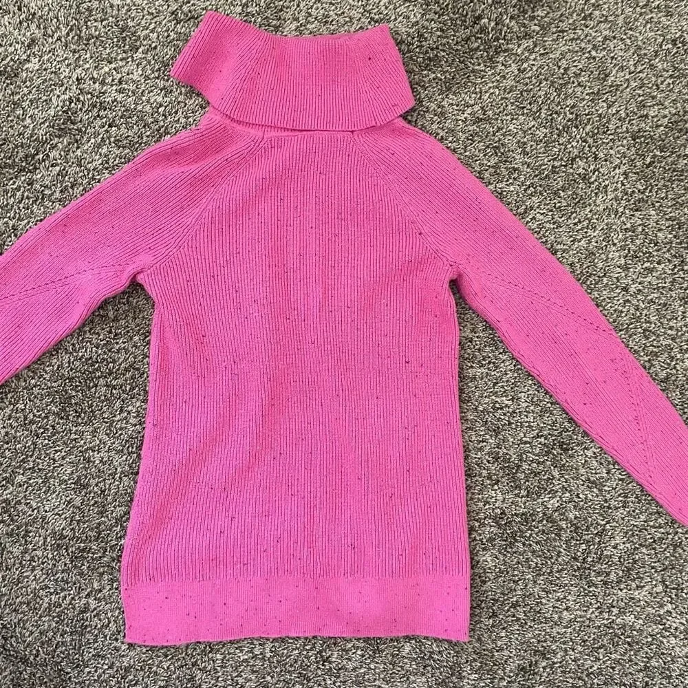 Talbots pink flecked turtleneck sweater women’s size Small